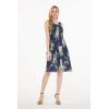 imageWomens Hawaiian Tank Elastic Luau Dress Rafelsia BorderPineapple Garden Navy