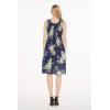 imageWomens Hawaiian Tank Elastic Luau Dress Rafelsia BorderPineapple Garden Navy