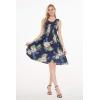 imageWomens Hawaiian Tank Elastic Luau Dress Rafelsia BorderPineapple Garden Navy