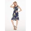 imageWomens Hawaiian Tank Elastic Luau Dress Rafelsia BorderPineapple Garden Navy