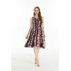 imageWomens Hawaiian Tank Elastic Luau Dress in Pink Hibiscus VinePink Hibiscus Vine Black