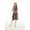 imageWomens Hawaiian Tank Elastic Luau Dress in Pink Hibiscus VinePink Hibiscus Vine Black
