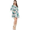 imageWomens Hawaiian Luau Long Sleeve Stretchy Flare DressMint Forest