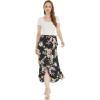imageWomens Hawaiian Luau Wrap Ruffle Skirt in Hibiscus BlueHibiscus Black