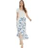 imageWomens Hawaiian Luau Wrap Ruffle Skirt in Midnight BloomDay Dream Bloom