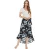 imageWomens Hawaiian Luau Wrap Ruffle Skirt in Midnight BloomMidnight Bloom