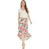 imageWomens Hawaiian Luau Wrap Ruffle Skirt in Wispy Cereus BlackLotus and Orchid