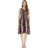 imageWomens Hawaiian Tank Elastic Luau Dress in Pink Hibiscus VinePink Hibiscus Vine Black