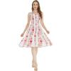 imageWomens Hawaiian Tank Elastic Luau Dress in Pink Hibiscus VinePink Hibiscus Vine White