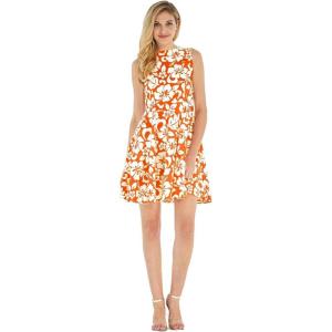 imageHawaii Hangover Womens Vintage Fit and Flare Dress in Classic Hibiscus RedVintage Classic Hibiscus  Orange