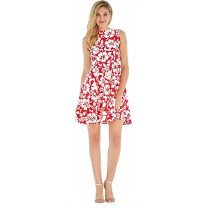 imageHawaii Hangover Womens Vintage Fit and Flare Dress in Classic Hibiscus RedVintage Classic Hibiscus  Red