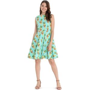 imageHawaii Hangover Womens Vintage Fit and Flare Dress in Halloween Pineapple Skull with SunglassesHalloween Pineapple Skull With Sunglasses