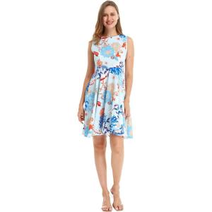 imageHawaii Hangover Womens Vintage Fit and Flare Dress in Various PatternsFlowering Koi Blue