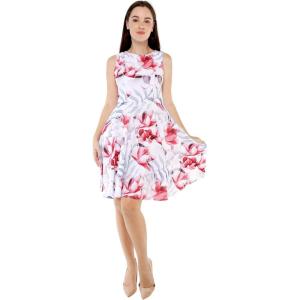 imageHawaii Hangover Womens Vintage Fit and Flare Dress in Various PatternsMisty Lotus White