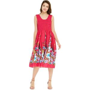 imageWomens Hawaiian Tank Elastic Luau Dress Rafelsia BorderRafelsia Border in Pink