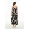 imageHawaii Hangover Womens Hawaiian Maxi Tiered Dress in Hibiscus BlueHibiscus Black