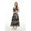 imageHawaii Hangover Womens Hawaiian Maxi Tiered Dress in Hibiscus BlueHibiscus Black