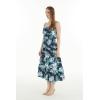 imageHawaii Hangover Womens Hawaiian Maxi Tiered Dress in Hibiscus BlueOrchid Breeze Navy