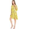 imageWomens Hawaiian 34 Sleeve Mermaid Ruffle Tunic Dress in Hibiscus BlueGarden Poppy Yellow