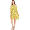 imageWomens Hawaiian 34 Sleeve Mermaid Ruffle Tunic Dress in Hibiscus BlueGarden Poppy Yellow