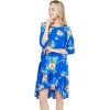 imageWomens Hawaiian 34 Sleeve Mermaid Ruffle Tunic Dress in Hibiscus BlueHibiscus Blue