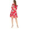 imageWomens Hawaiian 34 Sleeve Mermaid Ruffle Tunic Dress in Hibiscus BlueHibiscus Red