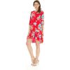 imageWomens Hawaiian 34 Sleeve Mermaid Ruffle Tunic Dress in Hibiscus BlueHibiscus Red