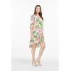 imageWomens Hawaiian 34 Sleeve Mermaid Ruffle Tunic Dress in Hibiscus BlueLotus and Orchid