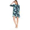 imageWomens Hawaiian 34 Sleeve Mermaid Ruffle Tunic Dress in Hibiscus BlueOrchid Breeze Navy