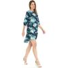 imageWomens Hawaiian 34 Sleeve Mermaid Ruffle Tunic Dress in Hibiscus BlueOrchid Breeze Navy