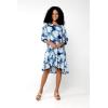 imageWomens Hawaiian 34 Sleeve Mermaid Ruffle Tunic Dress in Pacific PalmPacific Palm Navy