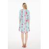 imageWomens Hawaiian 34 Sleeve Mermaid Ruffle Tunic Dress in Pink HibiscusPink Turquoise Hibiscus Vine