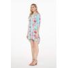 imageWomens Hawaiian 34 Sleeve Mermaid Ruffle Tunic Dress in Pink HibiscusPink Turquoise Hibiscus Vine