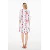 imageWomens Hawaiian 34 Sleeve Mermaid Ruffle Tunic Dress in Pink HibiscusPink White Hibiscus Vine
