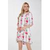 imageWomens Hawaiian 34 Sleeve Mermaid Ruffle Tunic Dress in Pink HibiscusPink White Hibiscus Vine