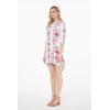 imageWomens Hawaiian 34 Sleeve Mermaid Ruffle Tunic Dress in Pink HibiscusPink White Hibiscus Vine