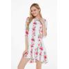 imageWomens Hawaiian 34 Sleeve Mermaid Ruffle Tunic Dress in Pink HibiscusPink White Hibiscus Vine