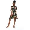 imageWomens Hawaiian 34 Sleeve Mermaid Ruffle Tunic Dress in Sunset BlueBlack Rafelsia
