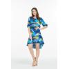 imageWomens Hawaiian 34 Sleeve Mermaid Ruffle Tunic Dress in Sunset BlueSunset Blue