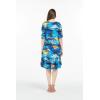 imageWomens Hawaiian 34 Sleeve Mermaid Ruffle Tunic Dress in Sunset BlueSunset Blue