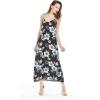 imageWomens Hawaiian Luau Floral Print Maxi Sweetheart DressMidnight Bloom