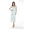 imageWomens Hawaiian Luau Floral Print Maxi Sweetheart DressPacific Palm Cream