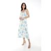imageWomens Hawaiian Luau Floral Print Maxi Sweetheart DressPacific Palm Cream