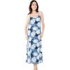 imageWomens Hawaiian Luau Floral Print Maxi Sweetheart DressPacific Palm Navy