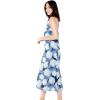 imageWomens Hawaiian Luau Floral Print Maxi Sweetheart DressPacific Palm Navy