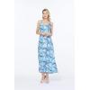 imageWomens Hawaiian Luau Floral Print Maxi Sweetheart DressSimply Blue Leaf