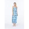 imageWomens Hawaiian Luau Floral Print Maxi Sweetheart DressSimply Blue Leaf