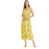 imageWomens Hawaiian Luau Hibiscus Blue Maxi Sweetheart DressGarden Poppy Yellow