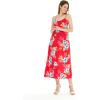 imageWomens Hawaiian Luau Hibiscus Blue Maxi Sweetheart DressHibiscus Red