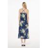 imageWomens Hawaiian Luau Pineapple Garden Navy Maxi Sweetheart DressPineapple Garden Navy